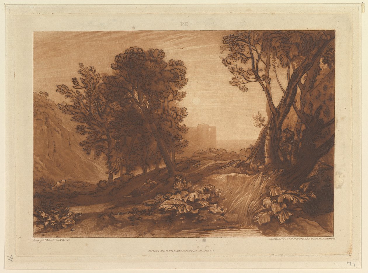 Solitudine, o La Maddalena che legge Liber Studiorum, parte XI, tavola 53, 12 maggio 1814 da Joseph Mallord William Turner
