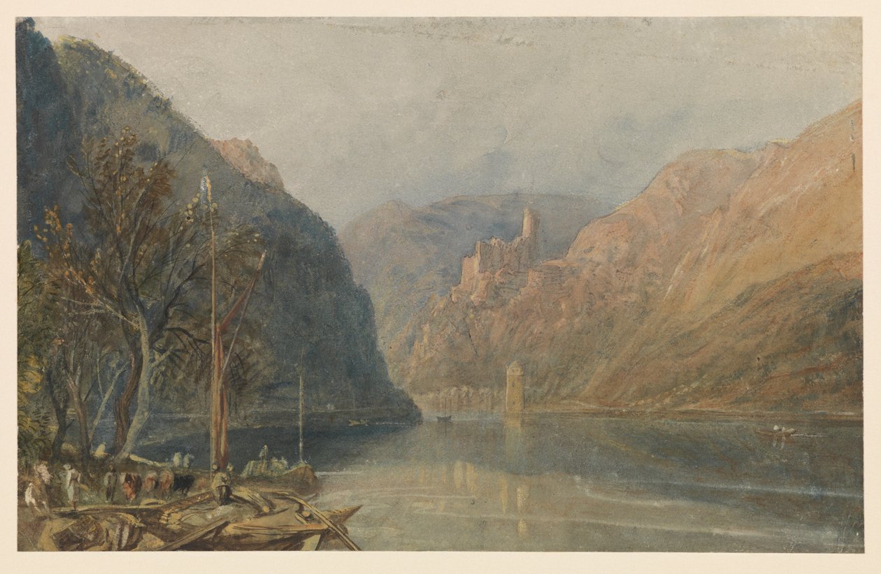 St Goarshausen e il castello di Katz, 1817 da Joseph Mallord William Turner