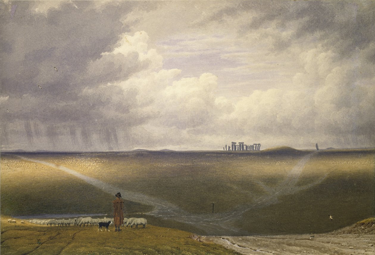 Stonehenge - Una giornata piovosa da Joseph Mallord William Turner