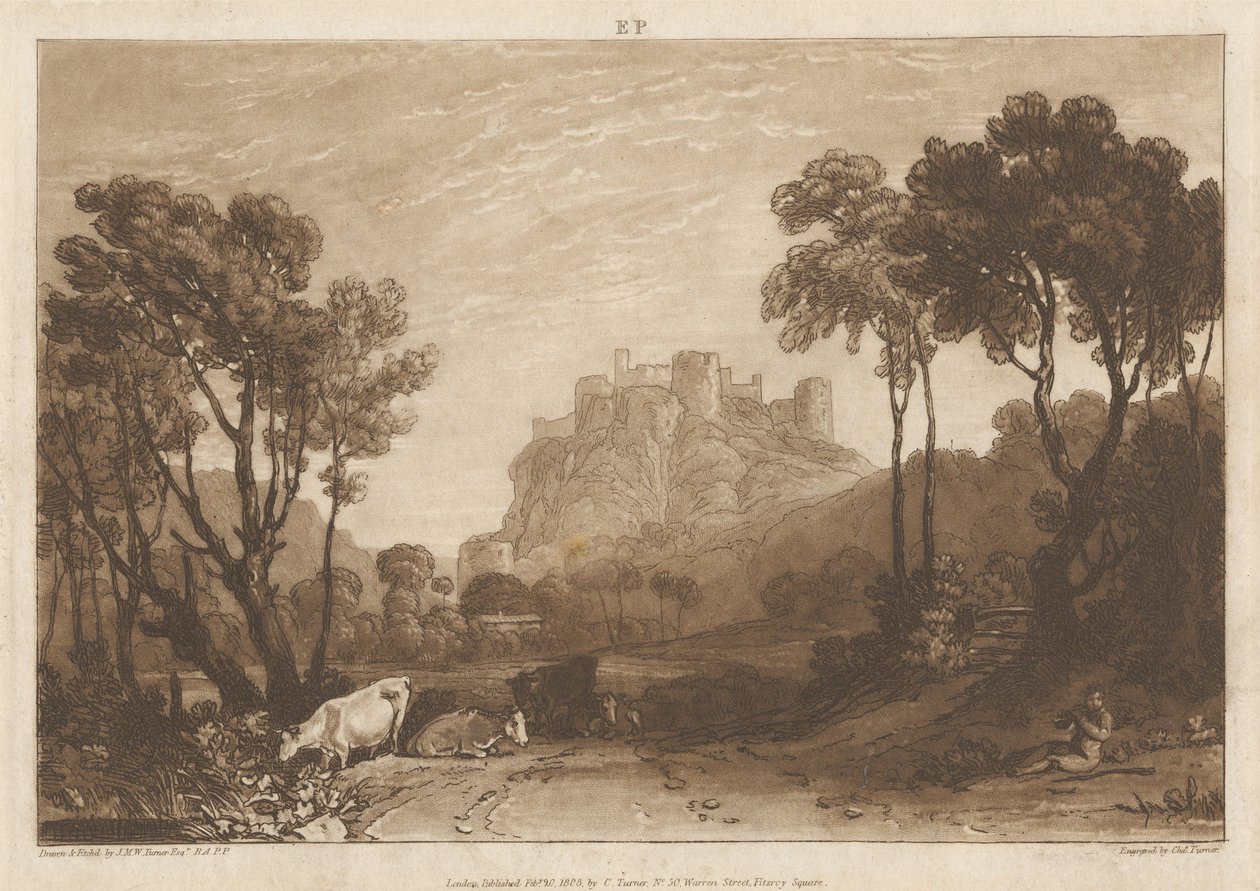 Il castello sopra i prati da Joseph Mallord William Turner