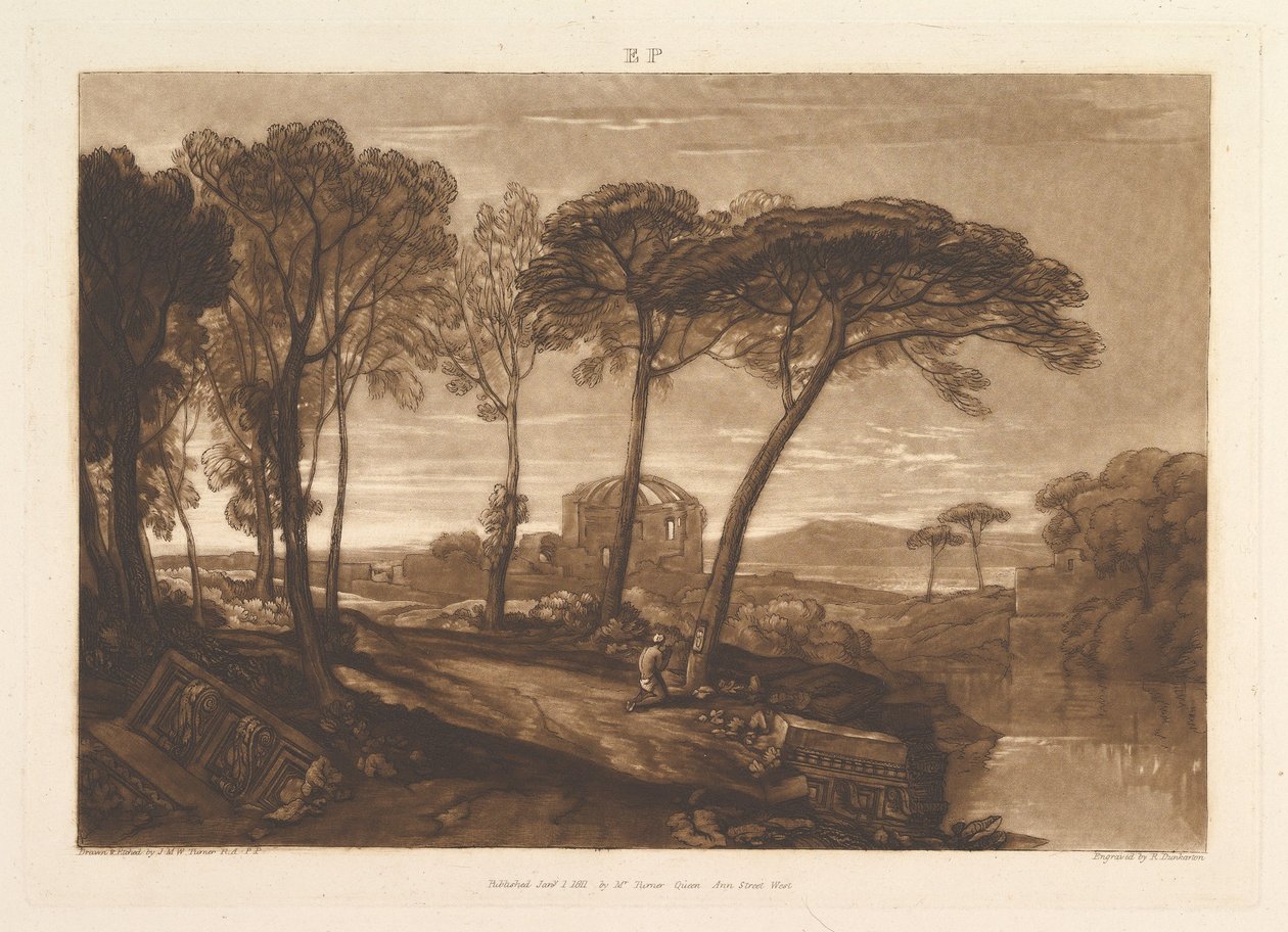 Il Tempio di Minerva Medica Liber Studiorum, parte V, tavola 23, 1 gennaio 1811 da Joseph Mallord William Turner