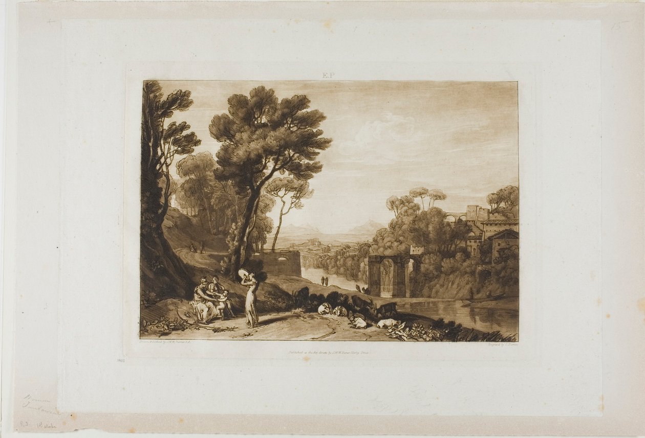 La donna e il tamburello, tavola 3 da Liber Studiorum da Joseph Mallord William Turner