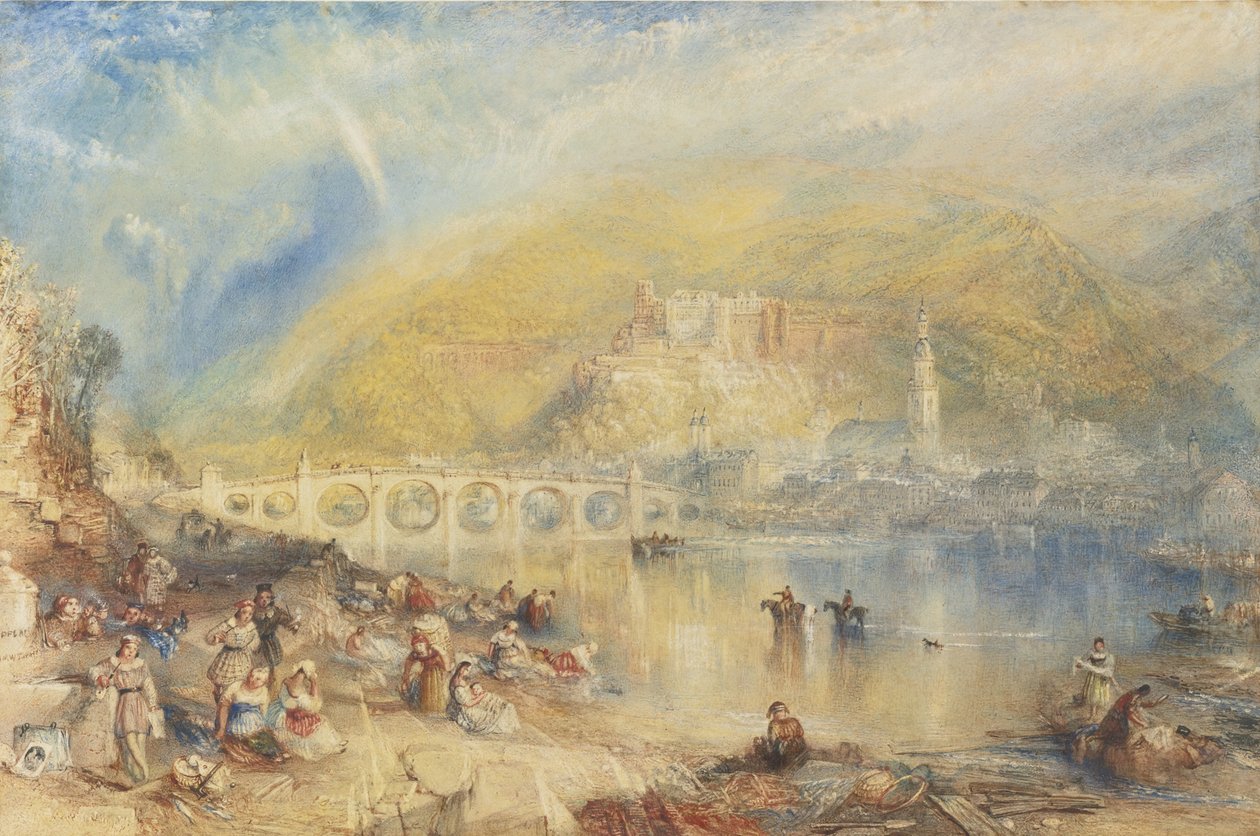 Veduta di Heidelberg con arcobaleno da Joseph Mallord William Turner