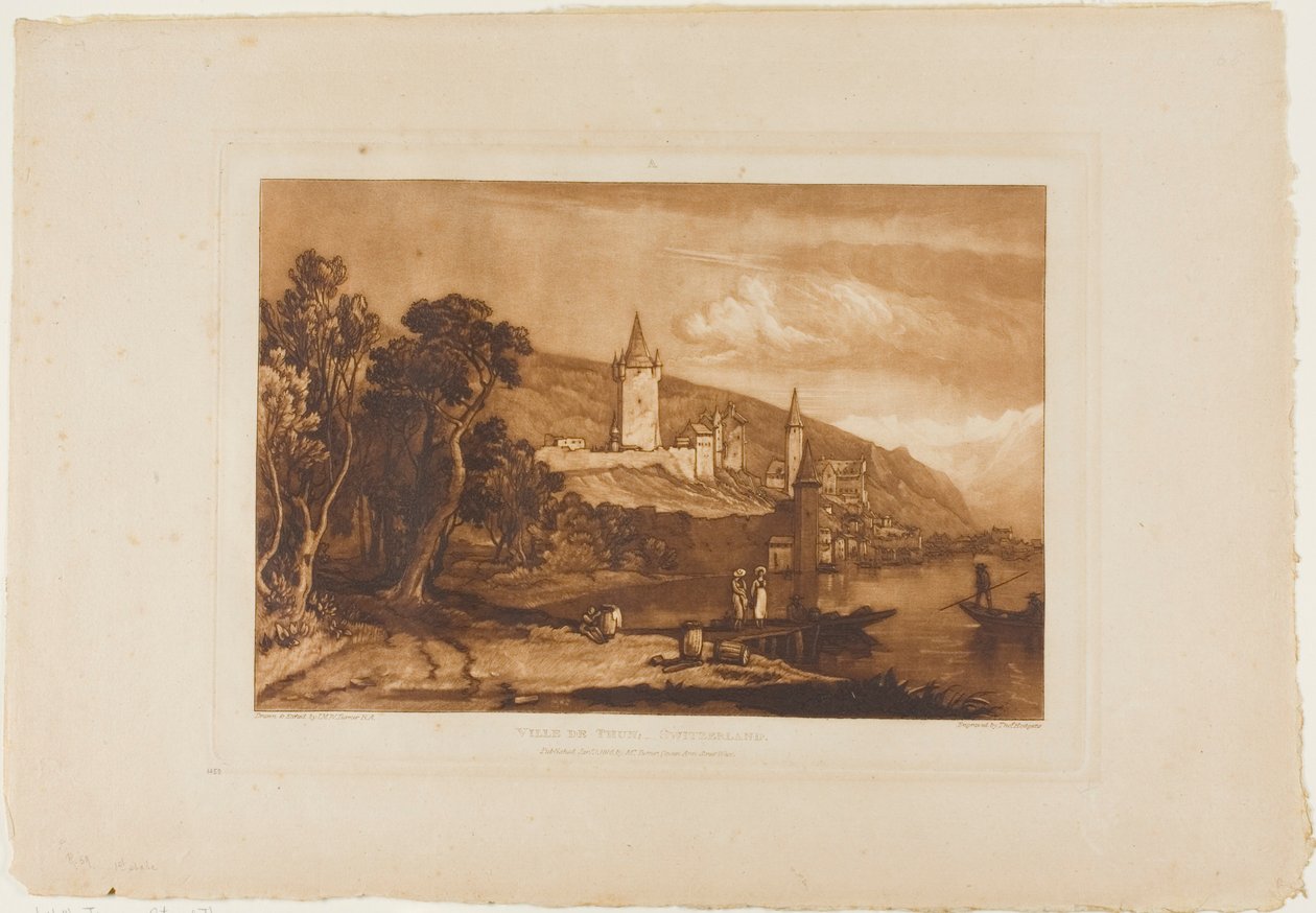 Città di Thun, tavola 59 da Liber Studiorum da Joseph Mallord William Turner
