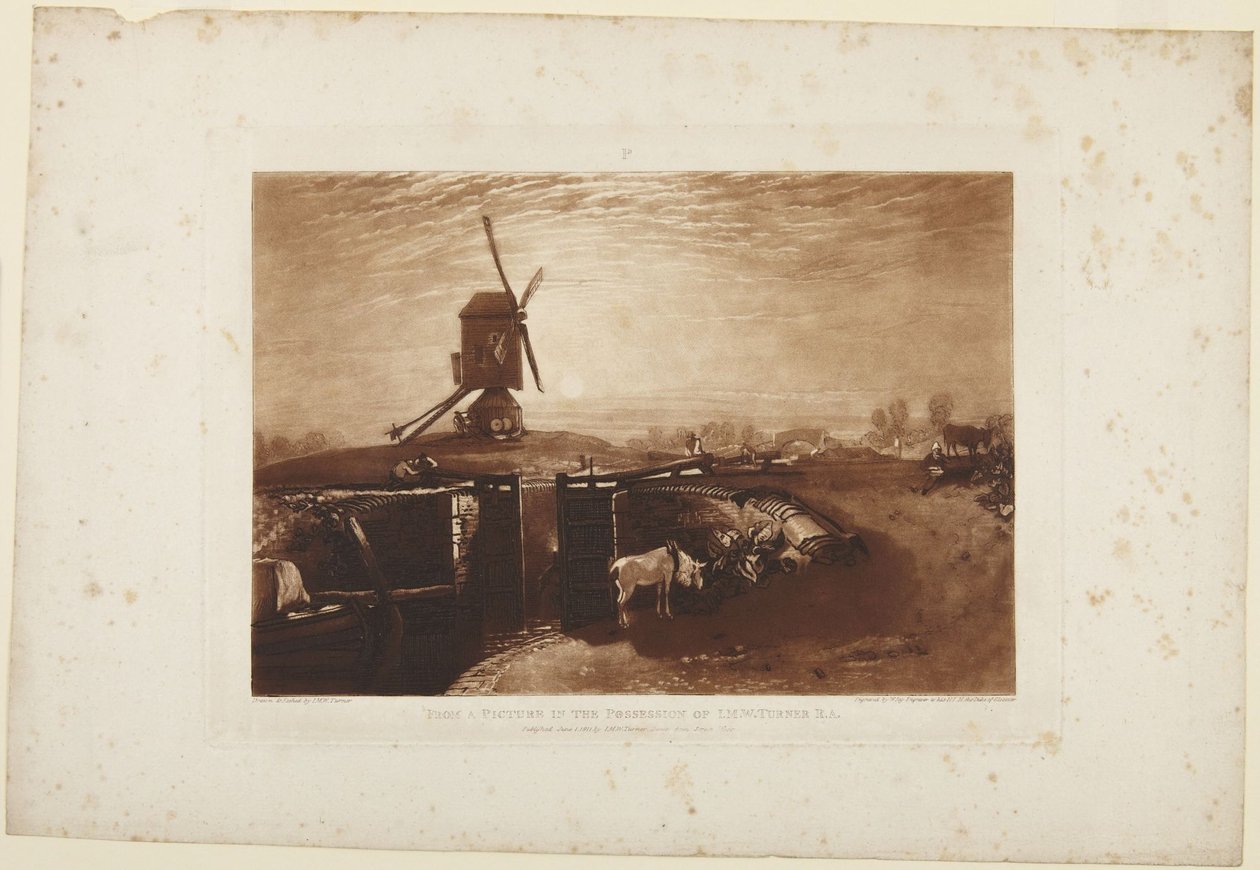 Mulino a vento e chiusa da Joseph Mallord William Turner