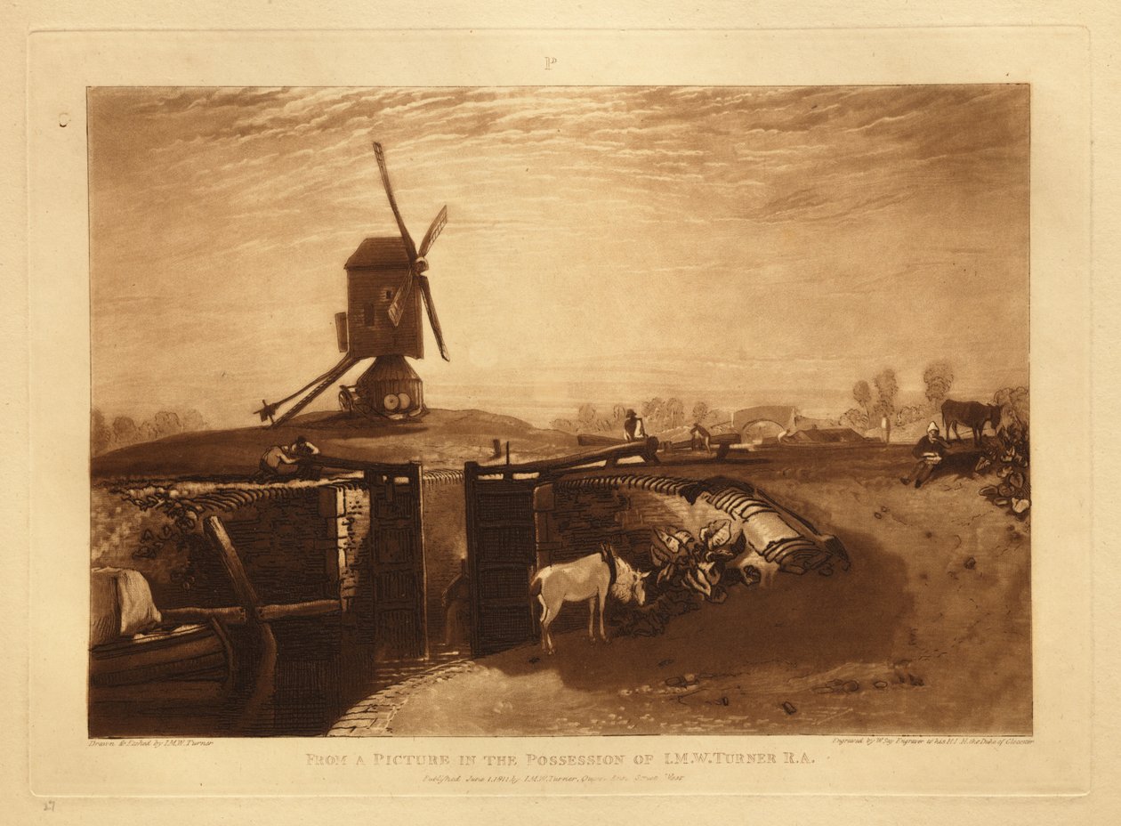 Mulino a vento e chiusa da Joseph Mallord William Turner
