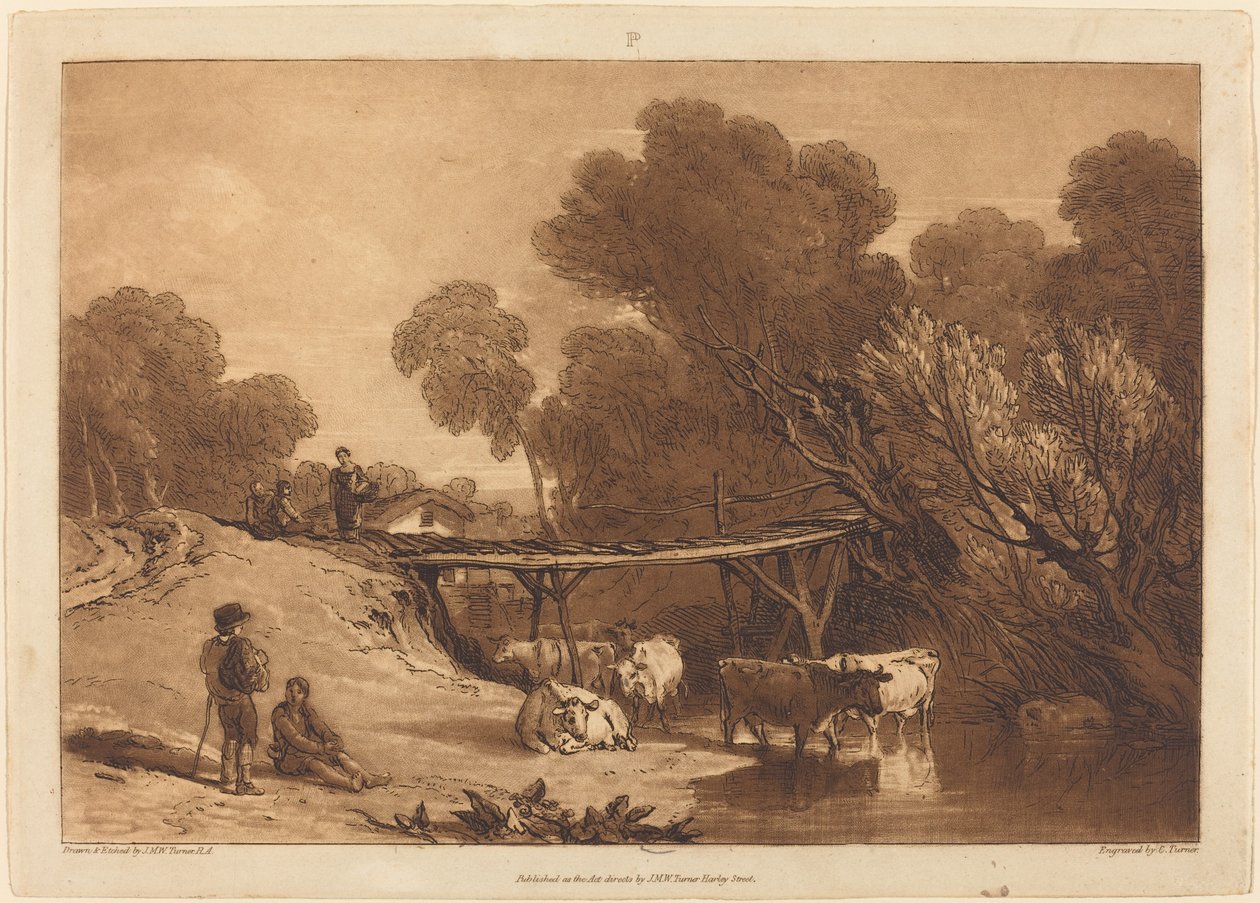 Ponte e Mucche da Joseph Mallord William Turner and Charles Turner