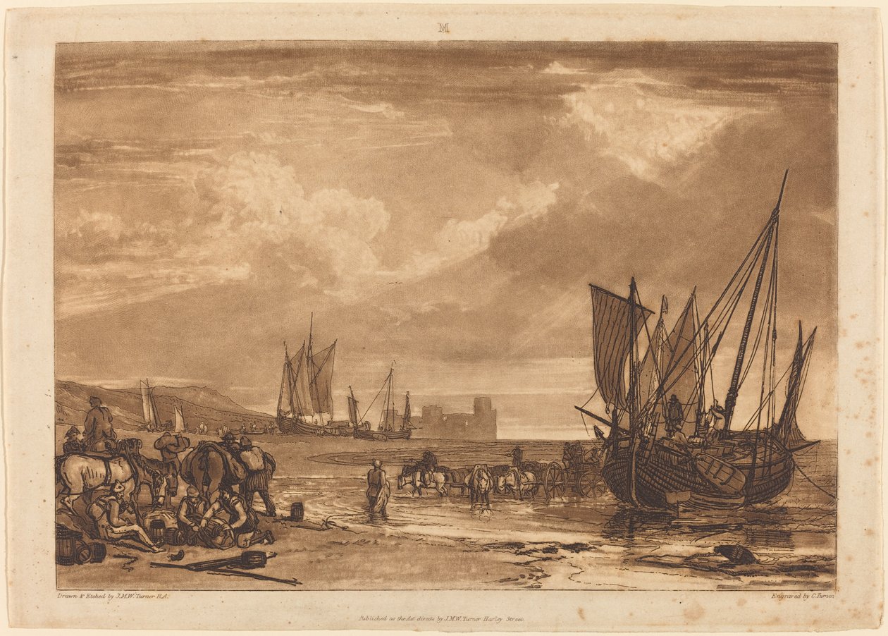 Scena sulla costa francese da Joseph Mallord William Turner and Charles Turner