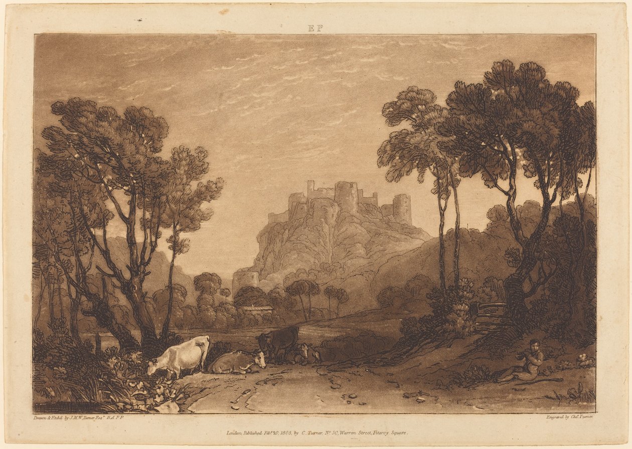 Il castello sopra i prati da Joseph Mallord William Turner and Charles Turner