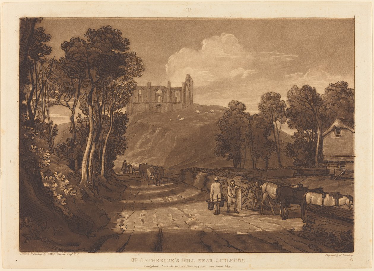 Collina di Santa Caterina Vicino a Guilford da Joseph Mallord William Turner and J.C. Easling