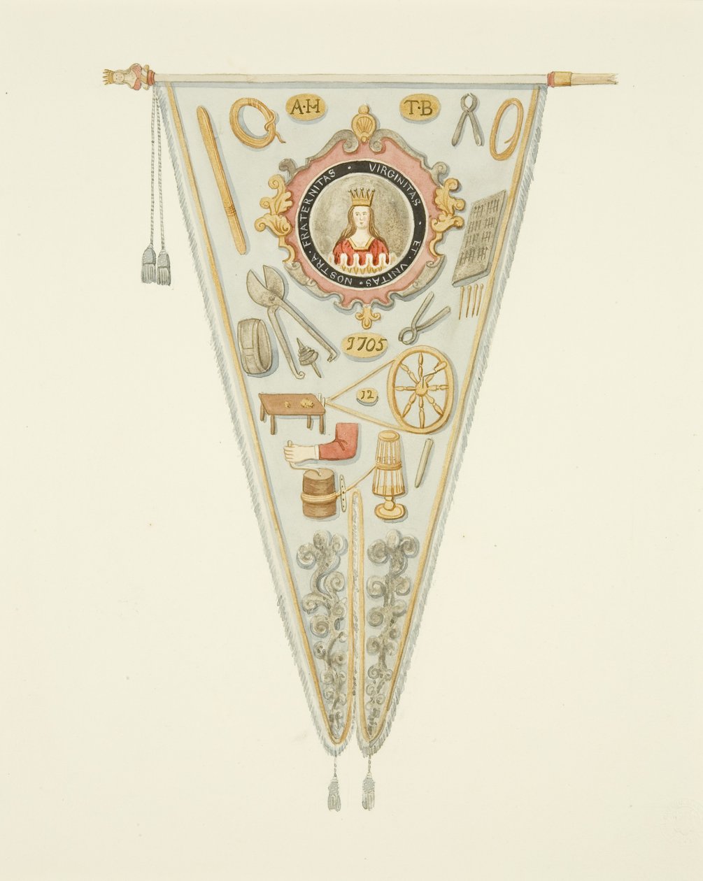 Stendardo della Compagnia dei Fabbricanti di Spilli di Bristol, c.1833 da Joseph Manning