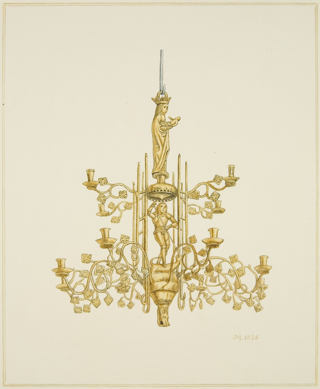 Lampadario di ottone nella Chiesa del Tempio da Joseph Manning