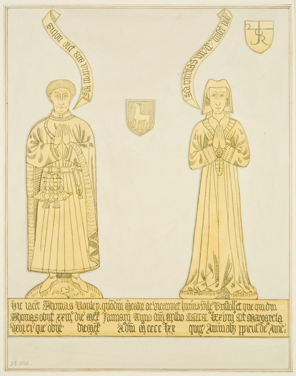 Ottone di Thomas Rowley e moglie nella navata centrale della Chiesa di San Giovanni da Joseph Manning