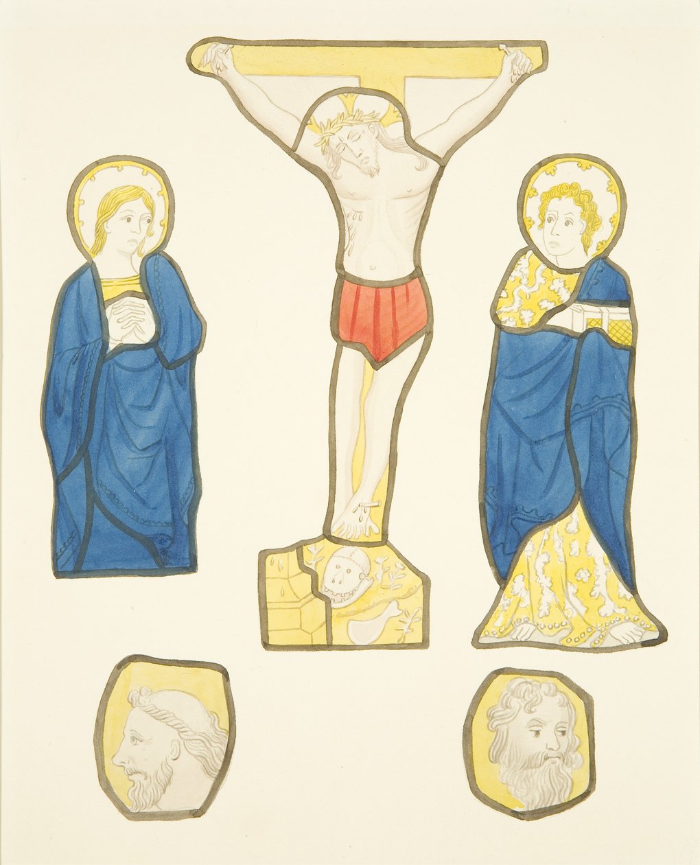 Figure nelle vetrate in una finestra privata nel Palazzo del Vescovo da Joseph Manning