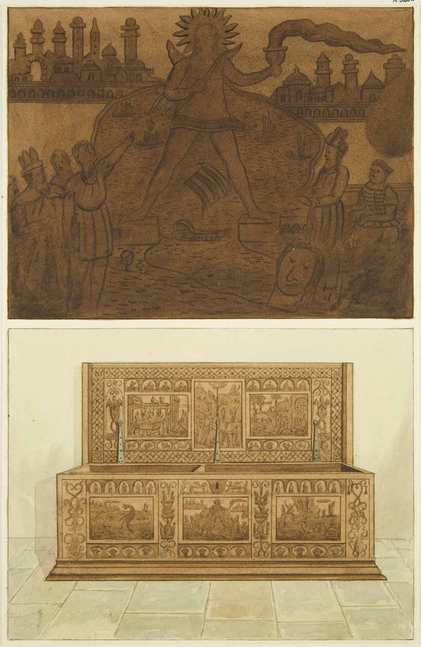 Vecchio baule di quercia nell