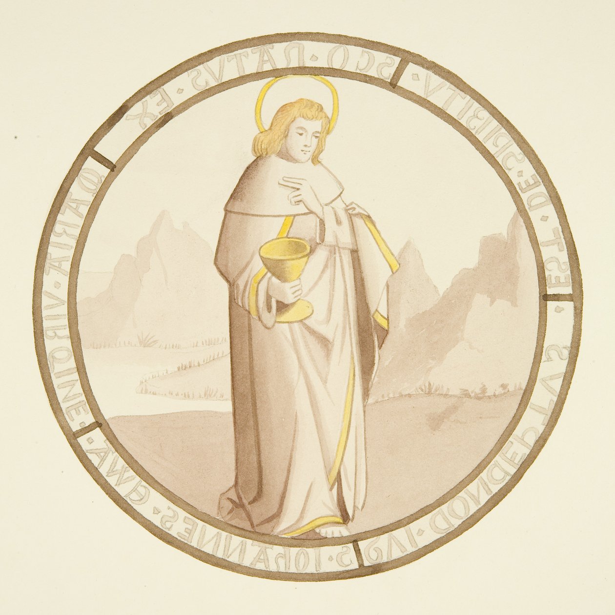 Vetrata nella cappella privata del Palazzo del Vescovo: San Giovanni da Joseph Manning