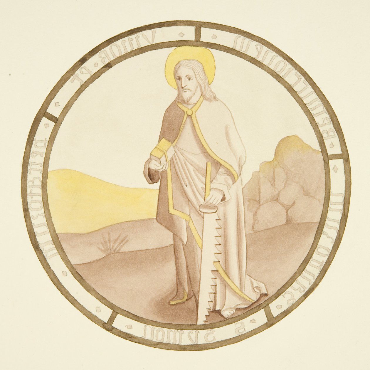 Vetrata nella cappella privata del Palazzo del Vescovo: San Simone da Joseph Manning