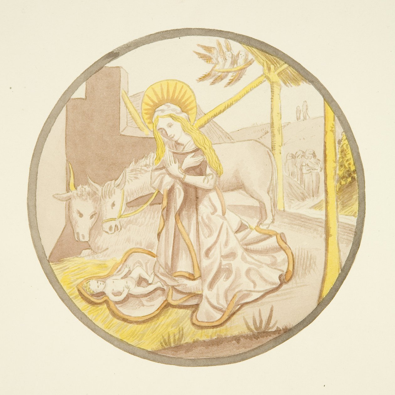Vetrata nella cappella privata del Palazzo del Vescovo: La Natività da Joseph Manning