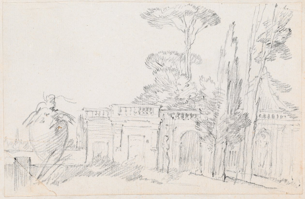 Giardini di una villa italiana da Joseph Marie Vien