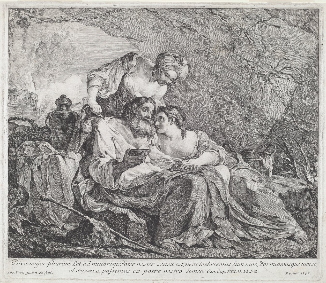 Lot e le sue figlie da Joseph Marie Vien