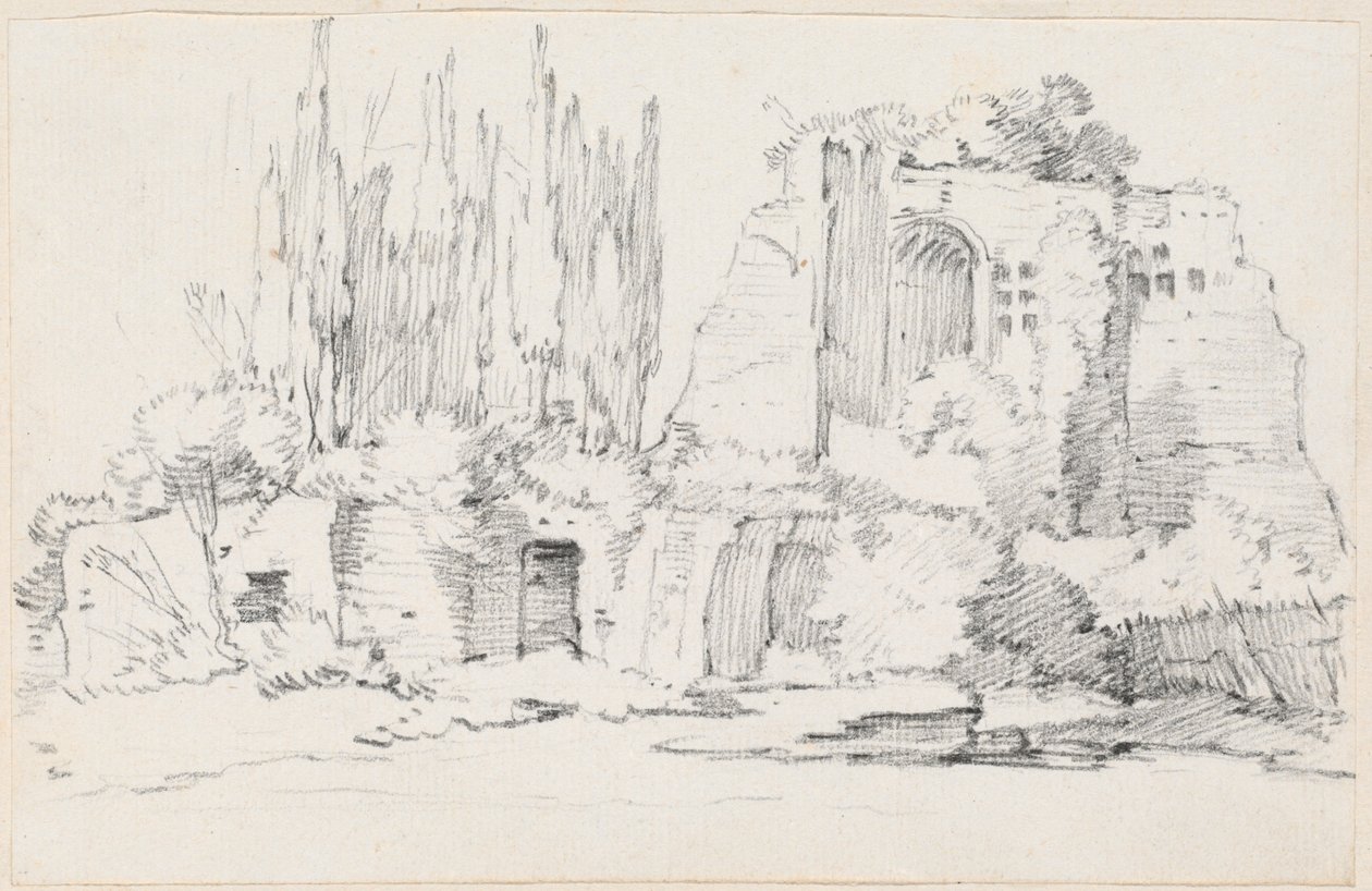 Rovine romane con un gruppo di cipressi da Joseph Marie Vien