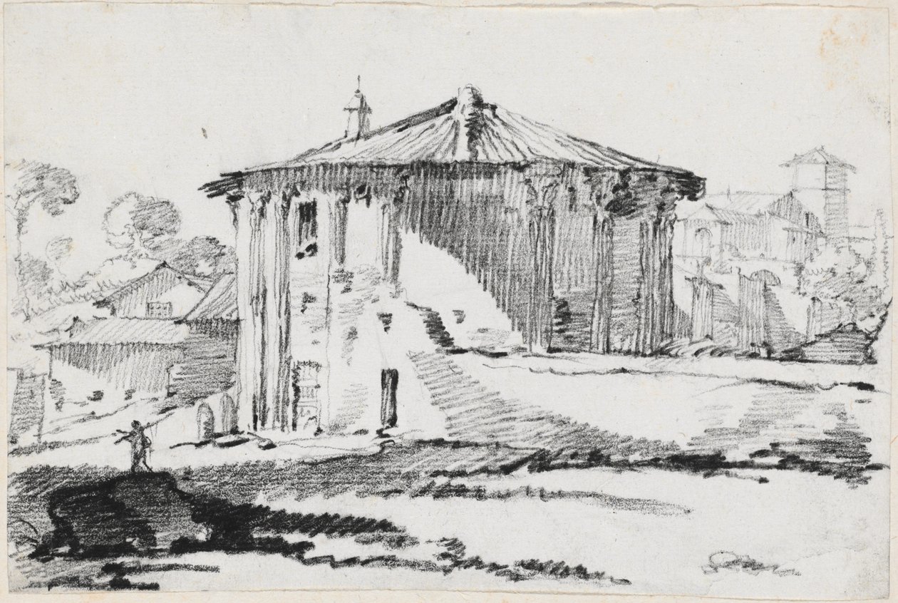 Il Tempio Rotondo sulla Piazza Bocca della Verità, Roma da Joseph Marie Vien