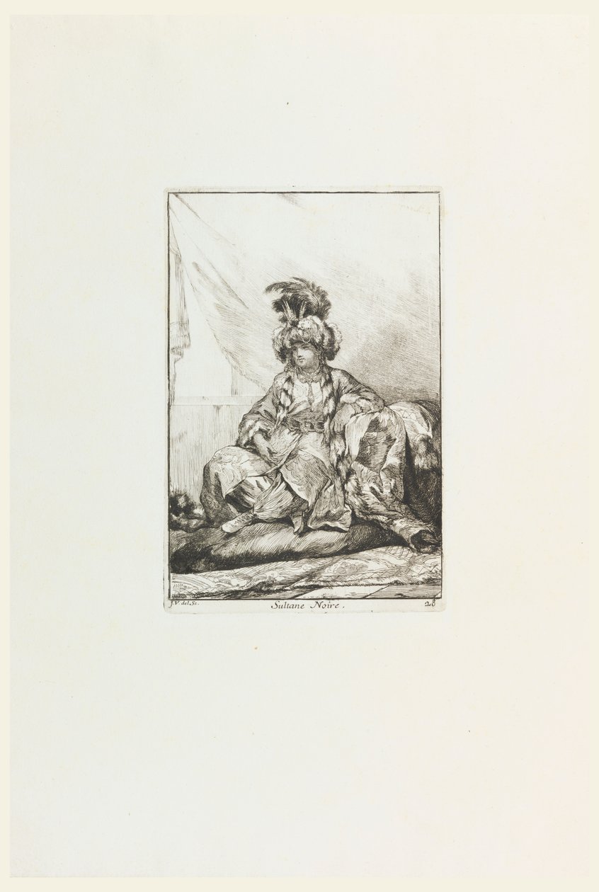 Sultana Nera, tavola 28 dalla serie Caravanne du Sultan à la Mecque da Joseph Marie Vien the Elder