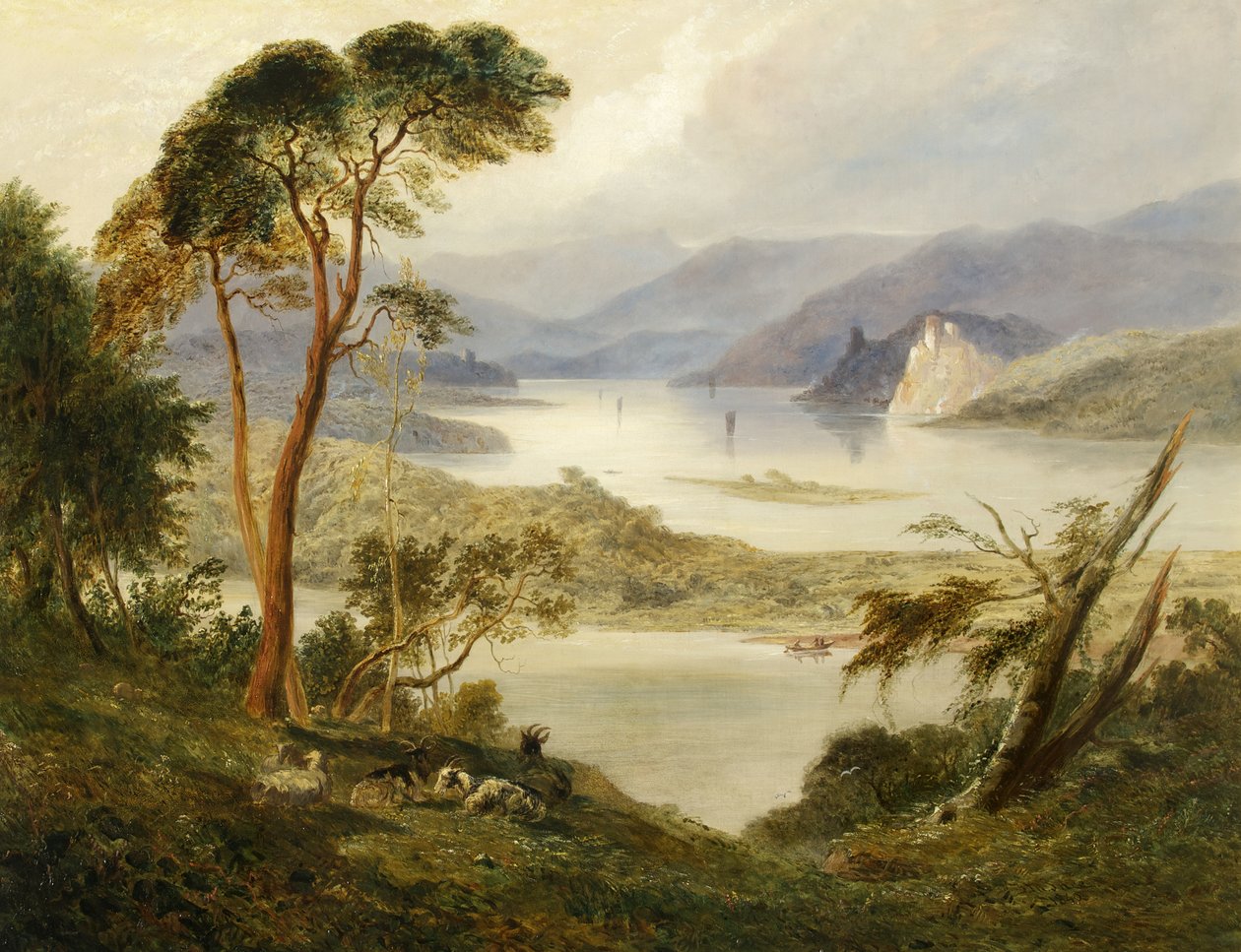 Oberwesel con il castello di Schönburg, sul Reno, 1840 da Joseph Murray Ince
