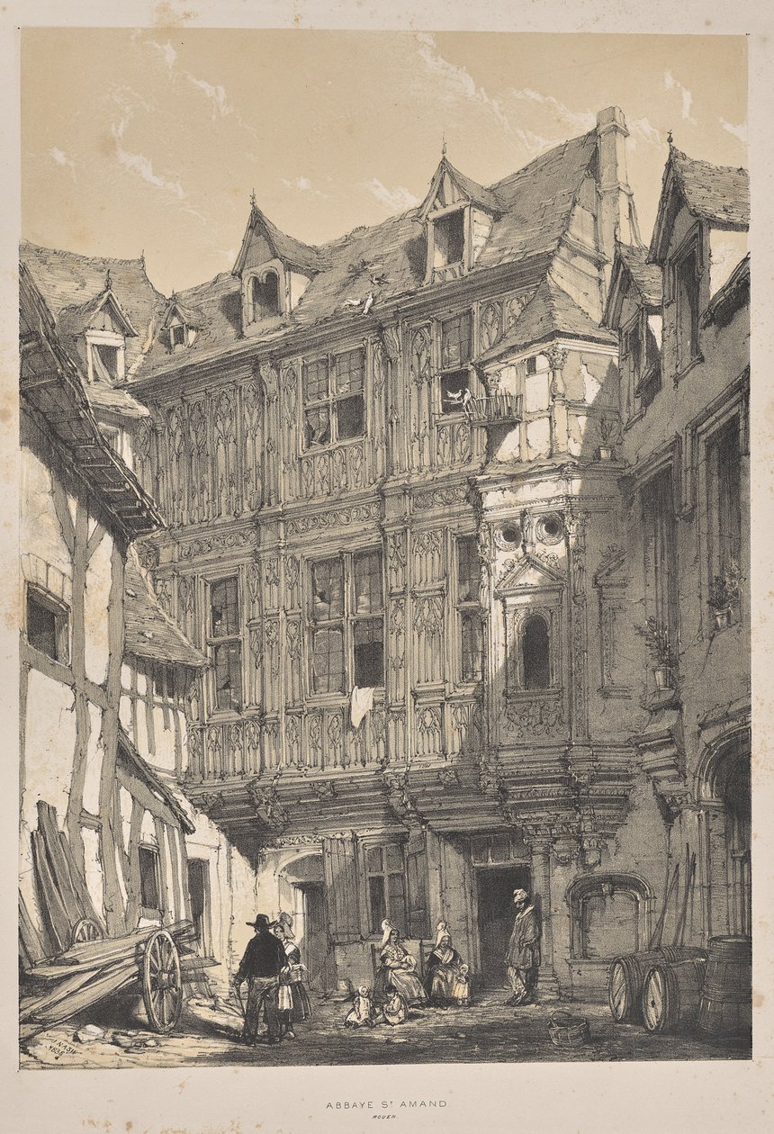 Architettura del Medioevo: Abbazia di St. Amand, Rouen da Joseph Nash