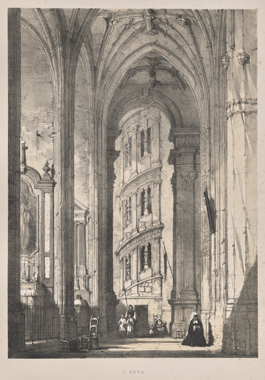 Architettura del Medioevo: Chiesa di St. Gisors, Interno da Joseph Nash