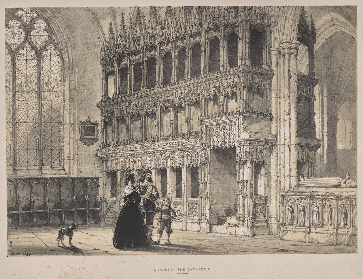 Architettura del Medioevo: Santuario di St. Fridswode, Cattedrale di Oxford da Joseph Nash