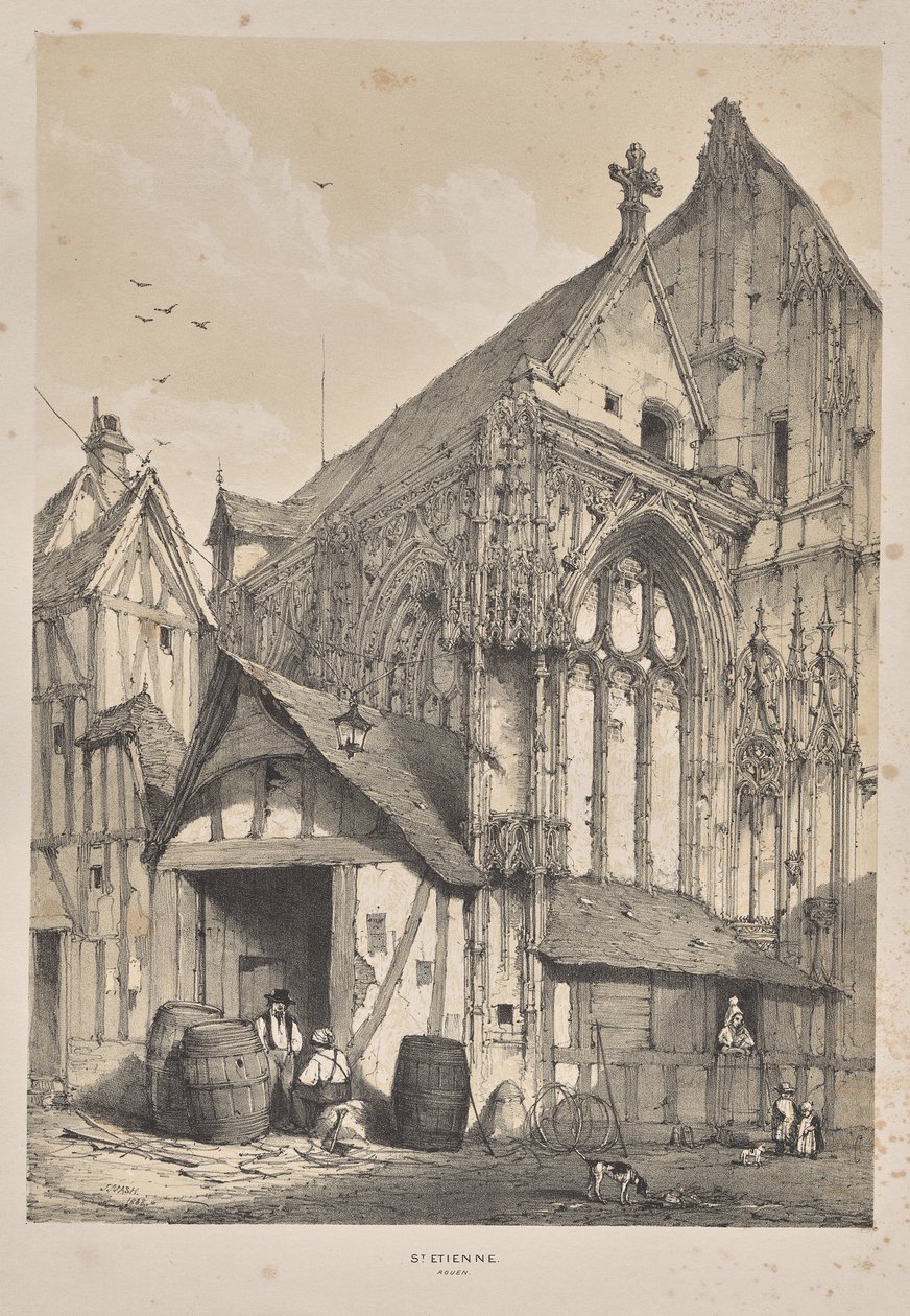 Architettura del Medioevo: St. Etienne, Rouen da Joseph Nash