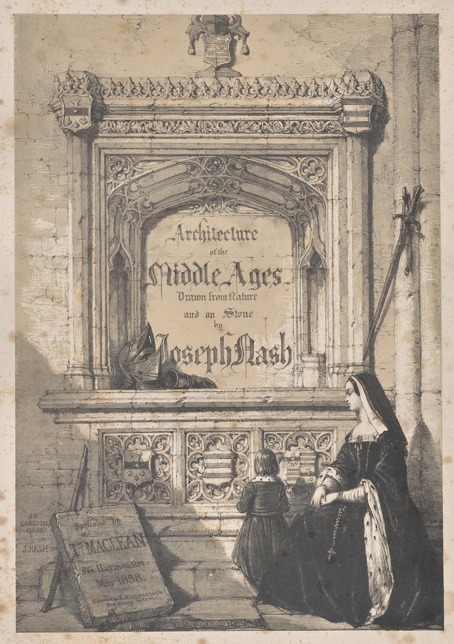 Architettura del Medioevo: Pagina del titolo - Nella chiesa di Croyden da Joseph Nash