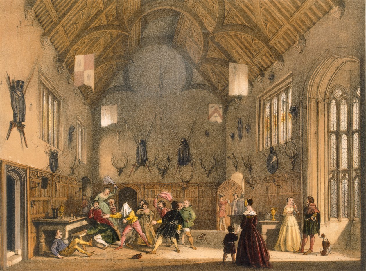 Mosca cieca, giocata nella sala di Athelhampton, metà del 1600, da 