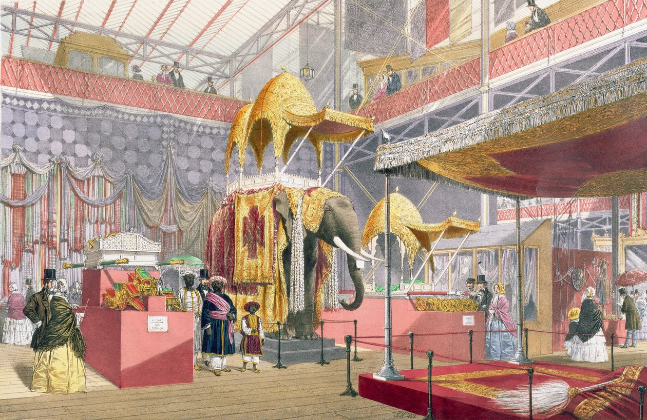 Crystal Palace, la Corte Indiana, pub. da Dickinson Bros. da Joseph Nash