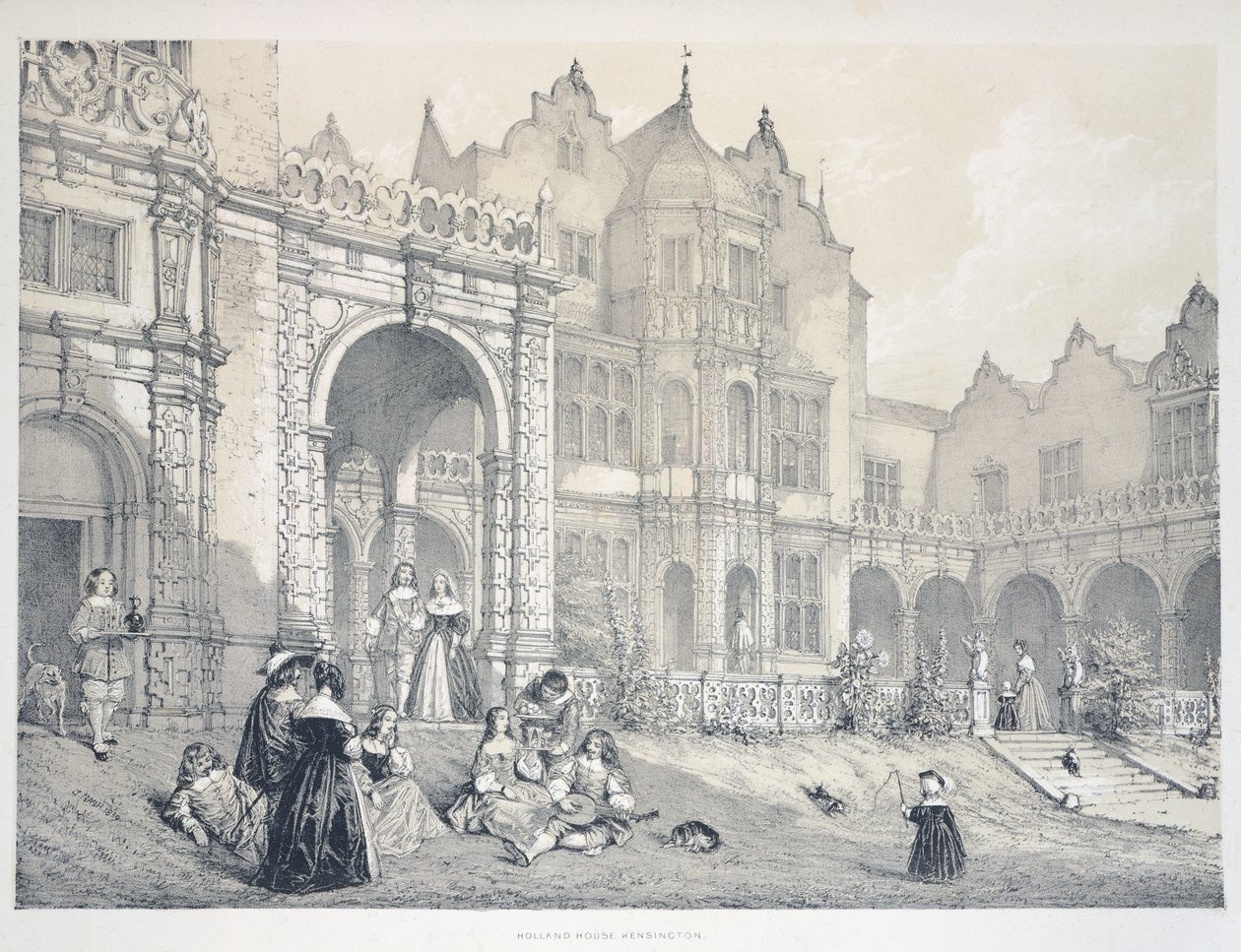 Holland House a Kensington, Londra da Joseph Nash