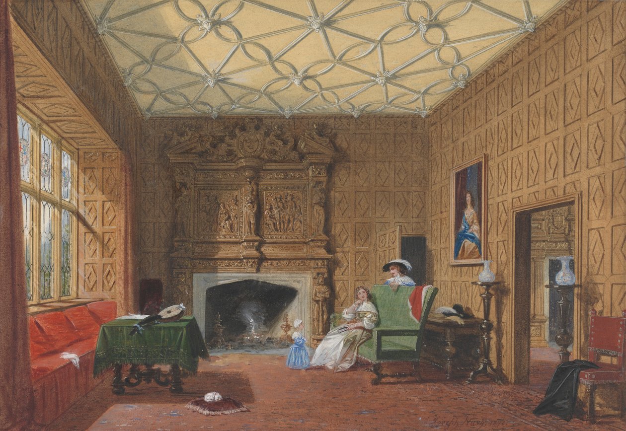 Levens, Westmoreland, la piccola sala da disegno da Joseph Nash
