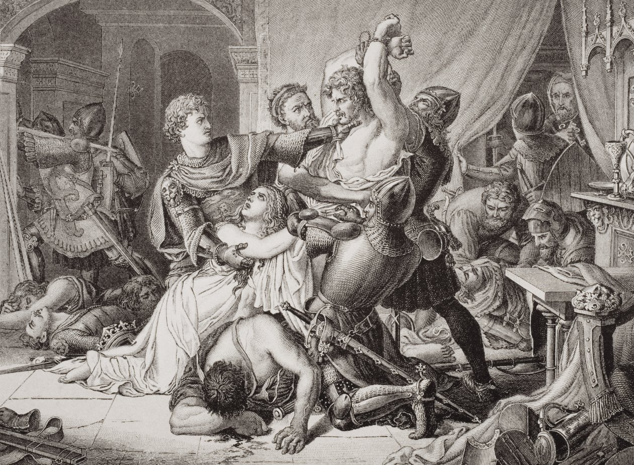 Il sequestro di Roger de Mortimer (1287-1330) nel castello di Nottingham da Joseph Noel (after) Paton