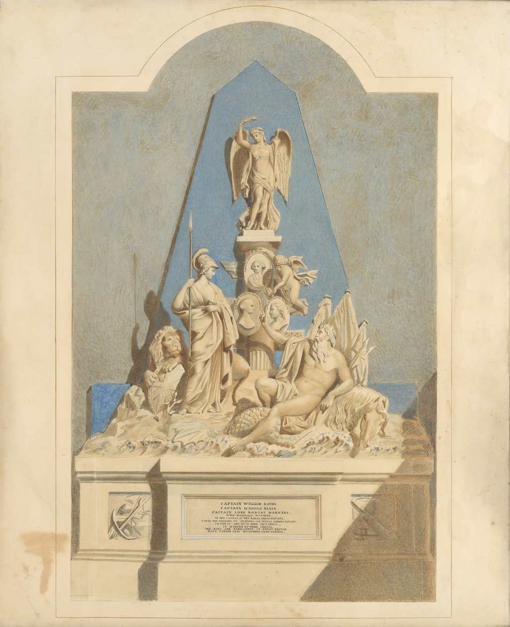 Progetto per il Memoriale dei Tre Capitani, ca. 1784 da Joseph Nollekens