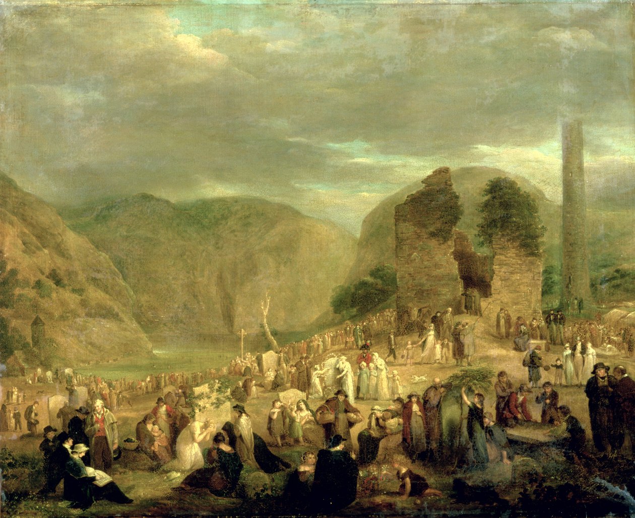 Il giorno dei morti nel cimitero di Glendalough da Joseph Peacock