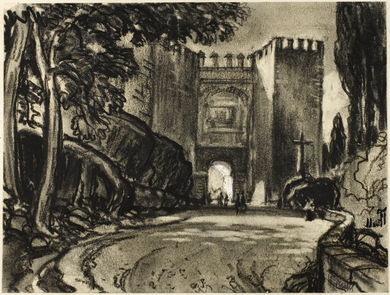 Una porta di Segovia da Joseph Pennell