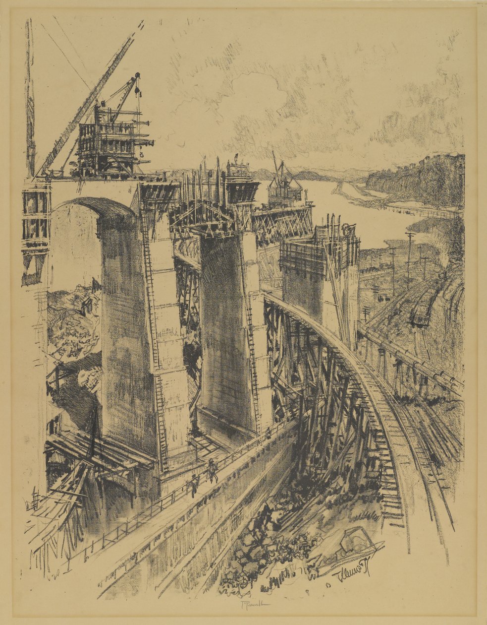 Approcci alla chiusa di Gatun, 1912 da Joseph Pennell