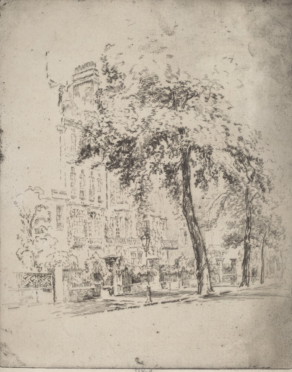 Grande albero, Cheyne Walk, 1906 da Joseph Pennell