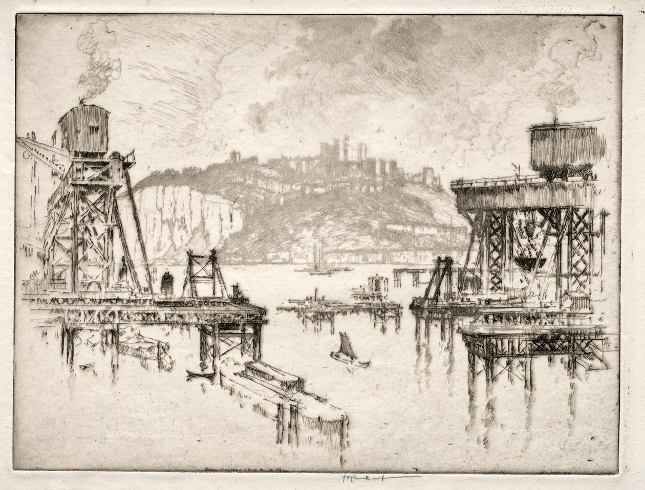 Costruzione del Molo di Dover da Joseph Pennell