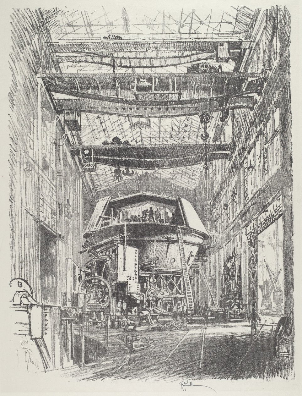 Costruzione della grande torre da Joseph Pennell
