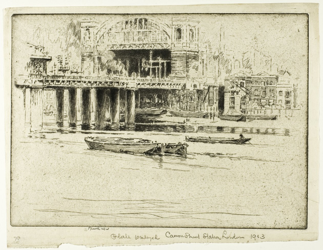 Stazione di Cannon Street, dal Fiume da Joseph Pennell