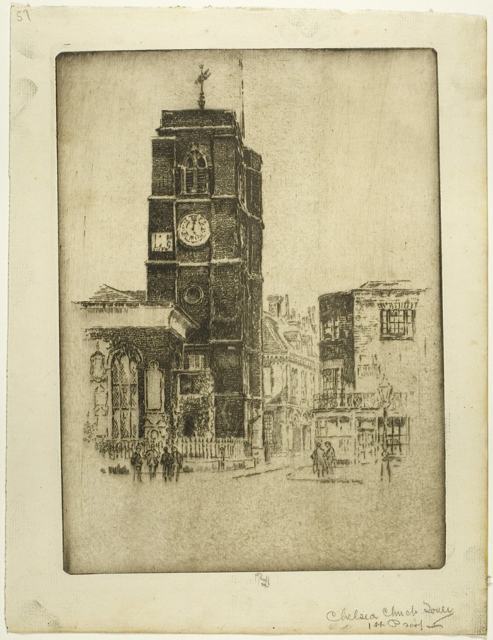 Torre della chiesa di Chelsea da Joseph Pennell