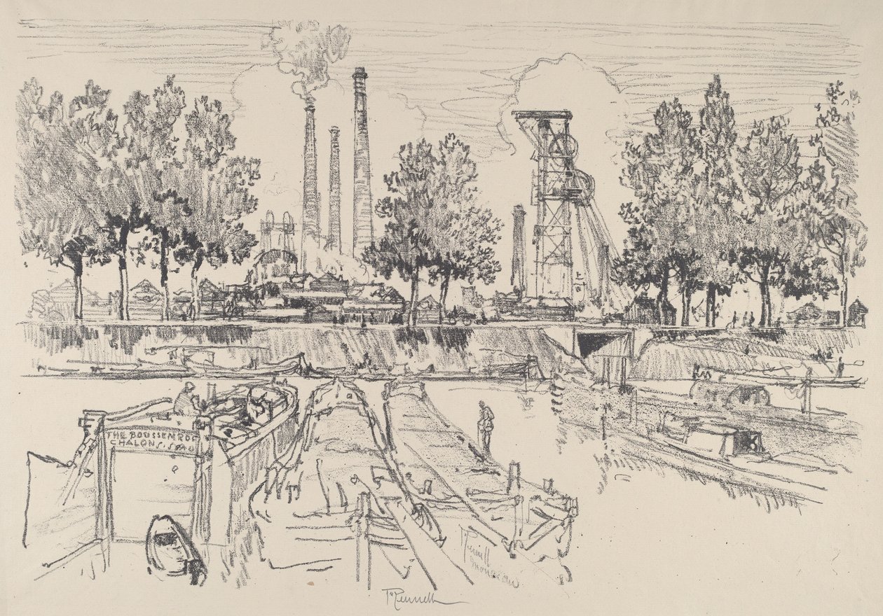 Miniere di carbone, Monceau, Francia da Joseph Pennell