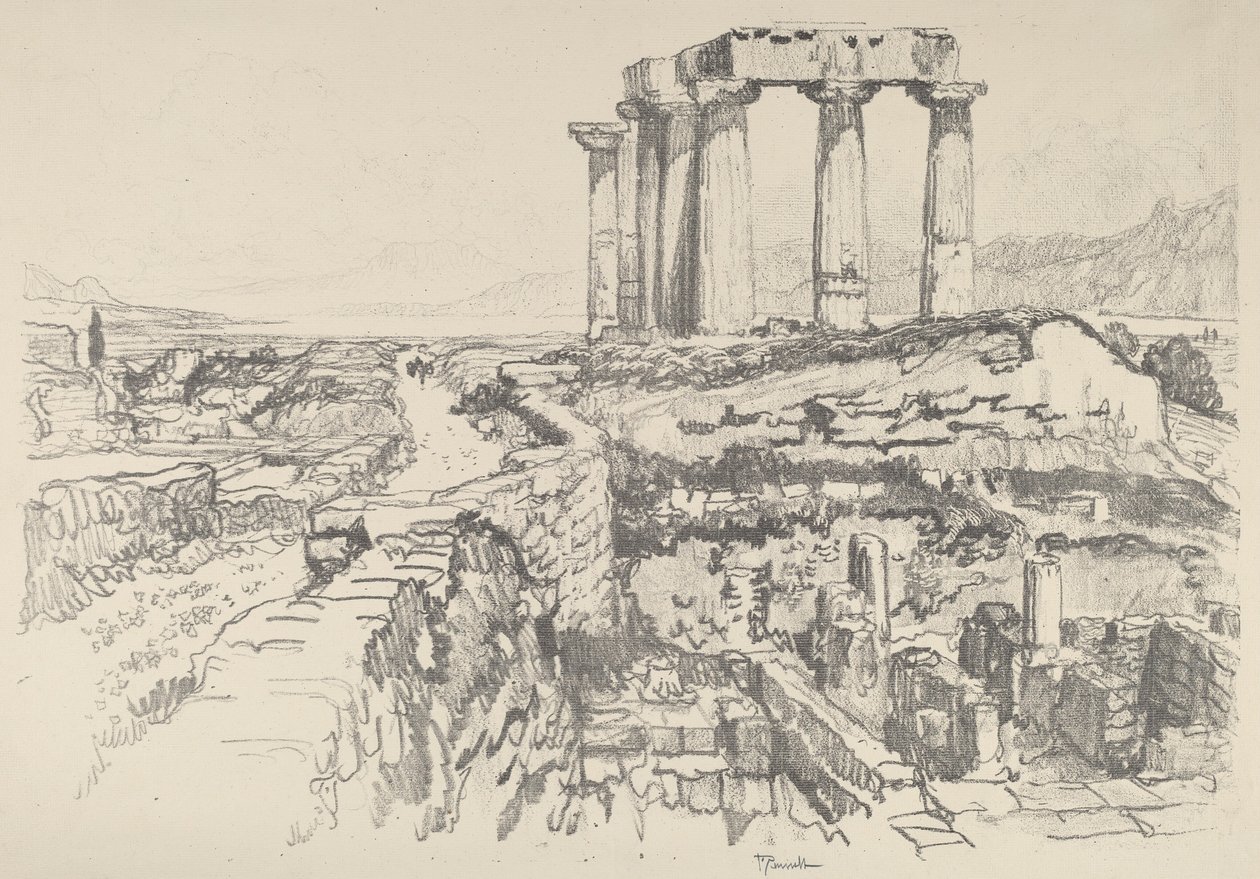 Corinto, verso il golfo da Joseph Pennell