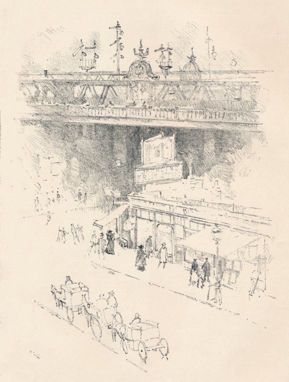 Angolo di Villiers Street, Charing Cross, 1896 da Joseph Pennell